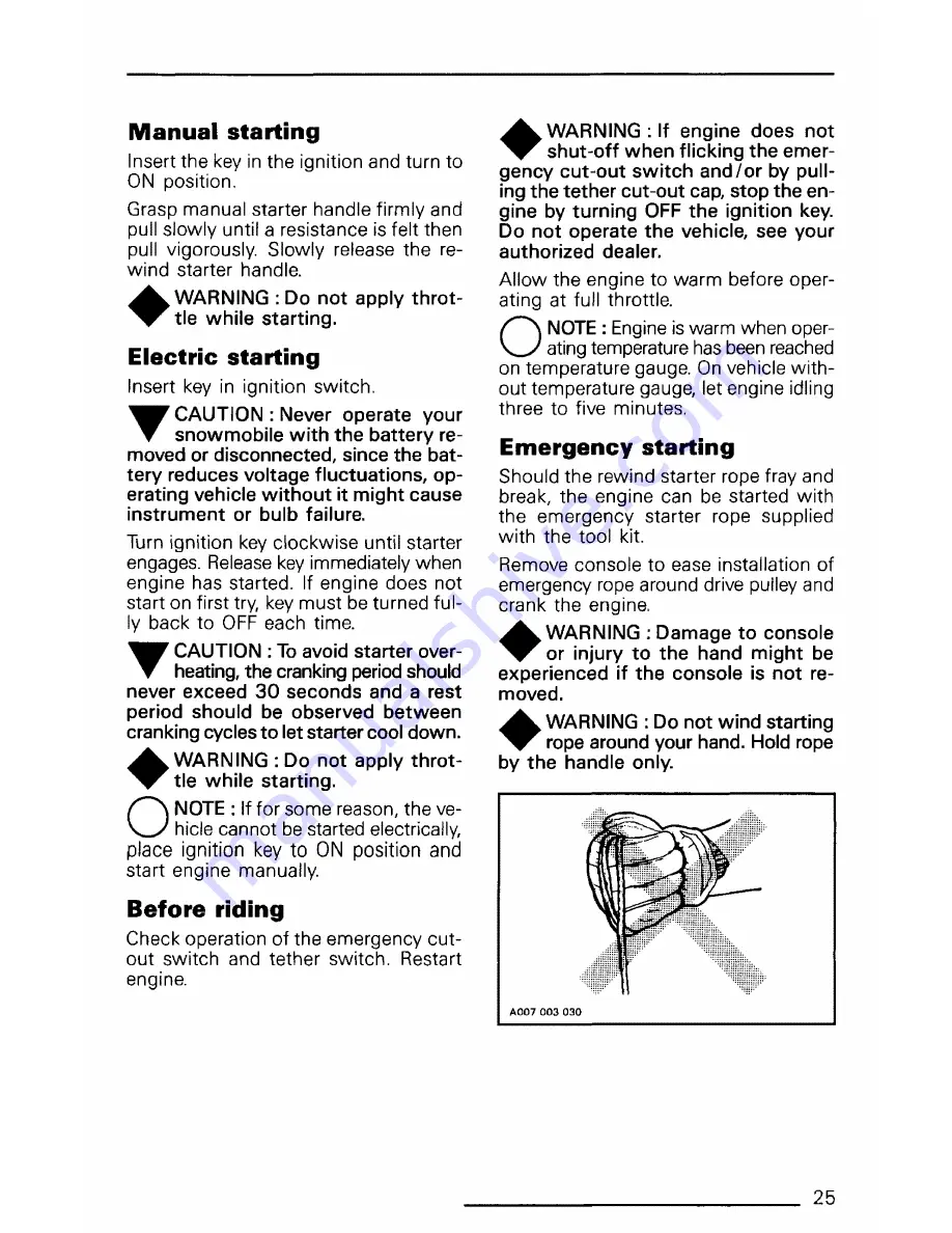 Ski-Doo 1990 Alpine II Operator'S Manual Download Page 27