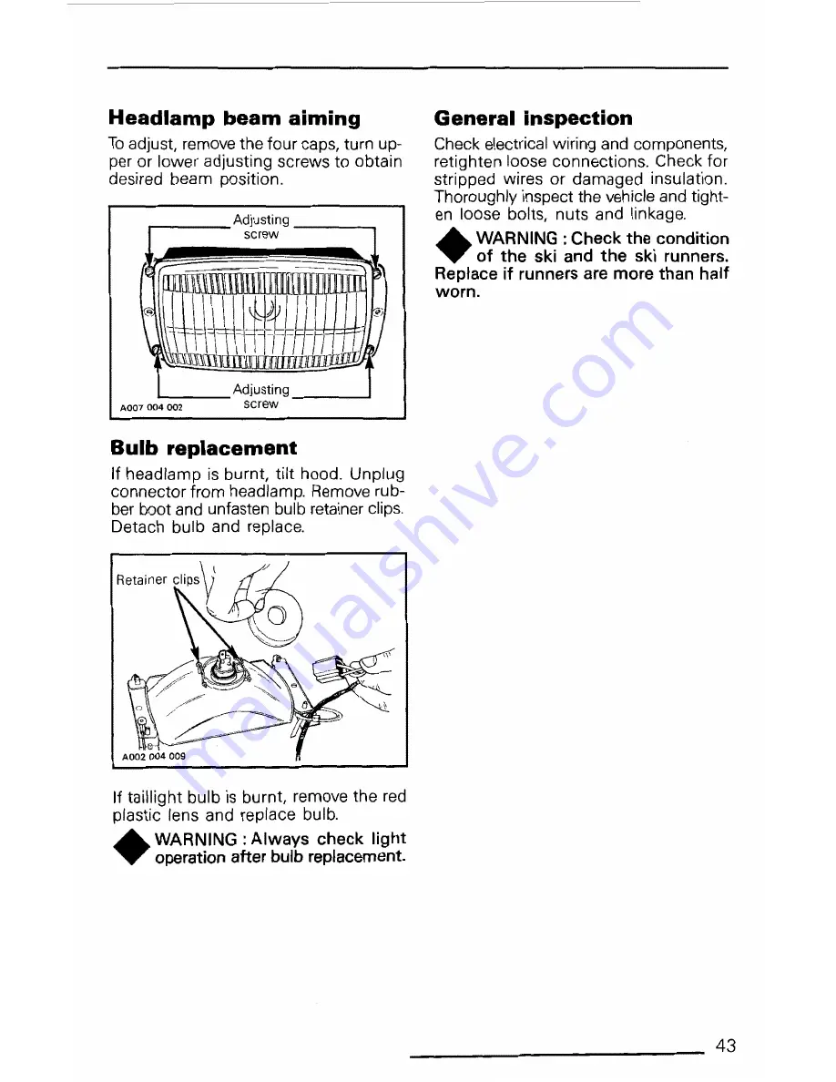 Ski-Doo 1990 Alpine II Operator'S Manual Download Page 45