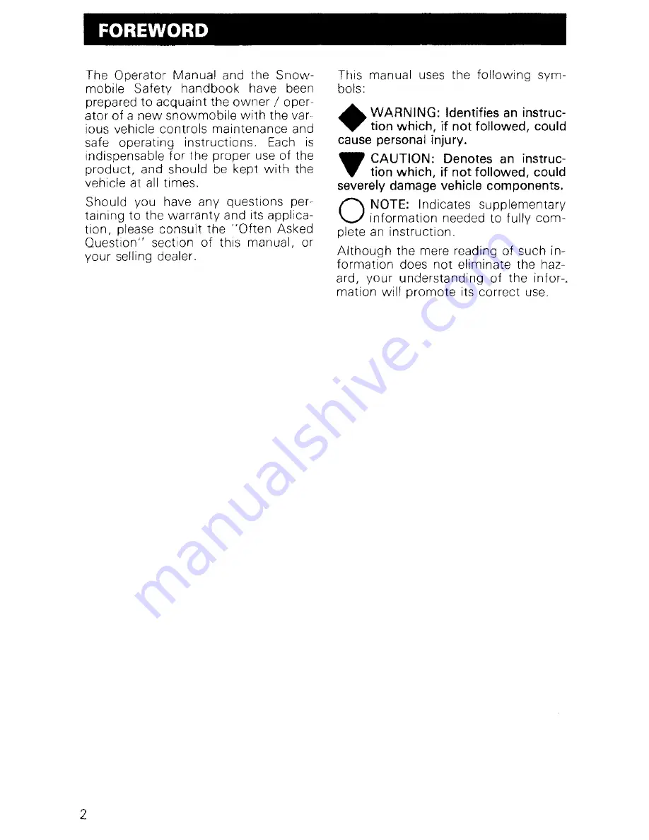 Ski-Doo EVEREST L/C ELECTRO 1981 Operator'S Manual Download Page 4