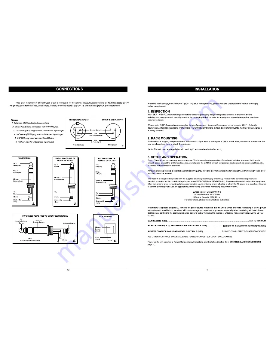 SKP Pro Audio VZ8FZ Owner'S Manual Download Page 5