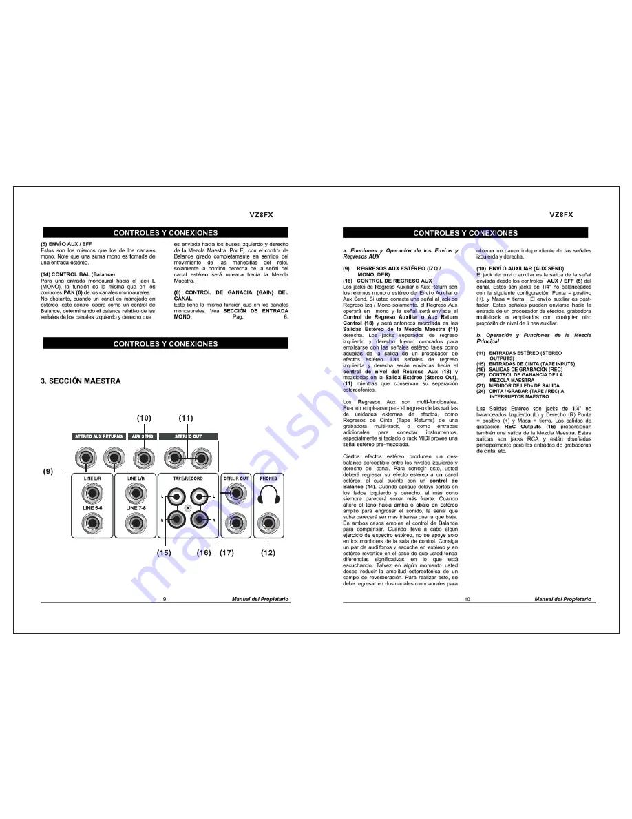 SKP Pro Audio VZ8FZ Owner'S Manual Download Page 17