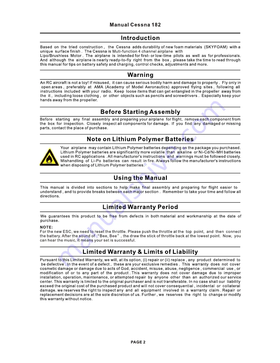 SkyArtec Cessna 182 Manual Download Page 2