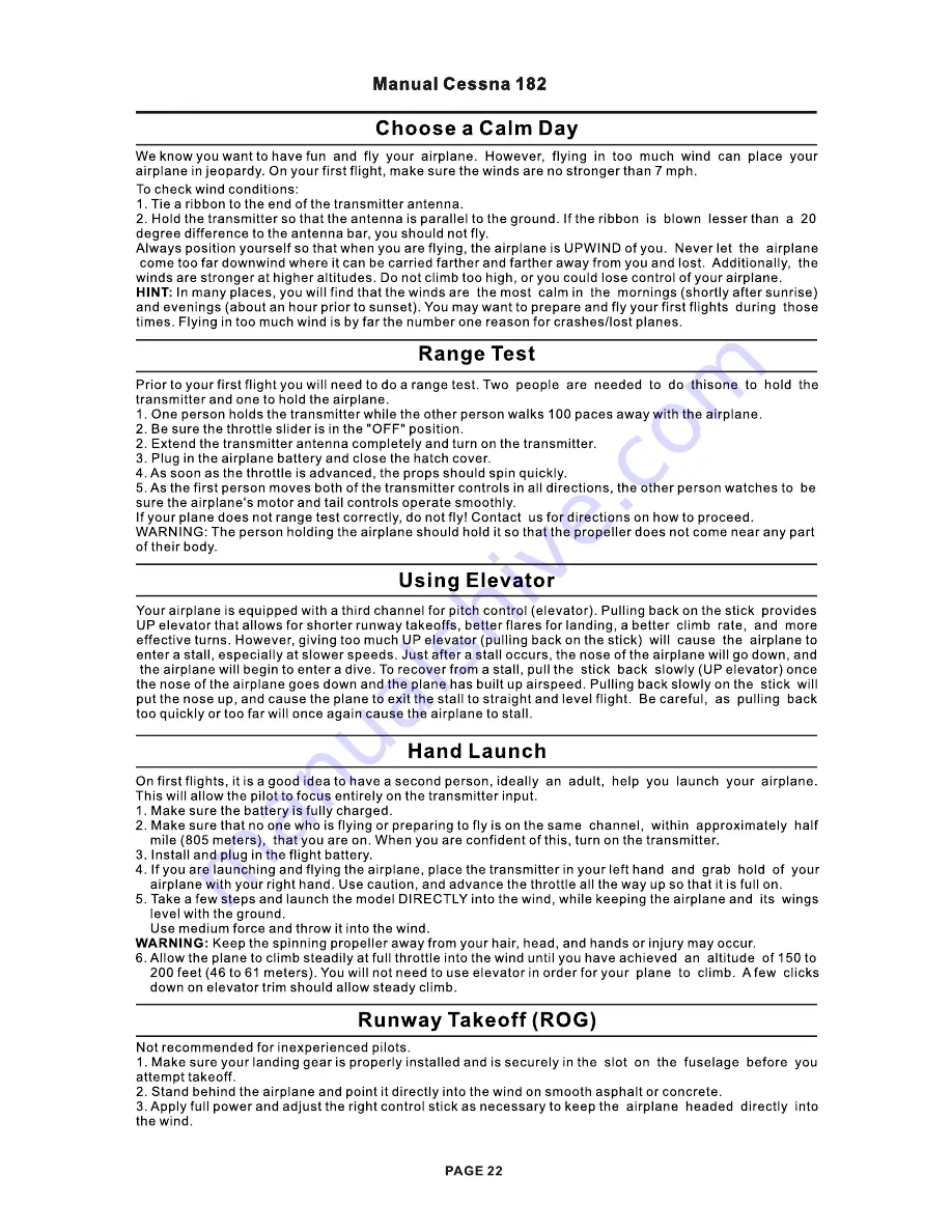 SkyArtec Cessna 182 Manual Download Page 22