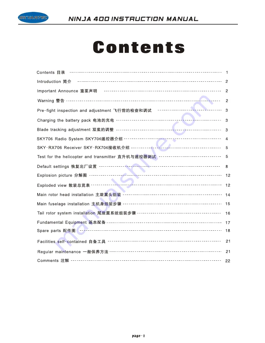 SkyArtec Ninja 400 Instruction Manual Download Page 2