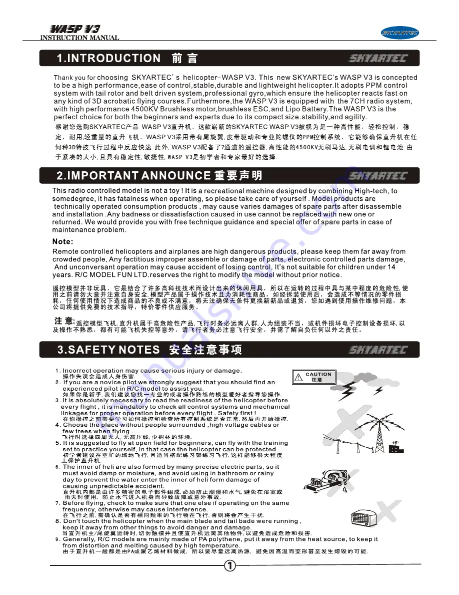 SkyArtec Wasp V3 Скачать руководство пользователя страница 3