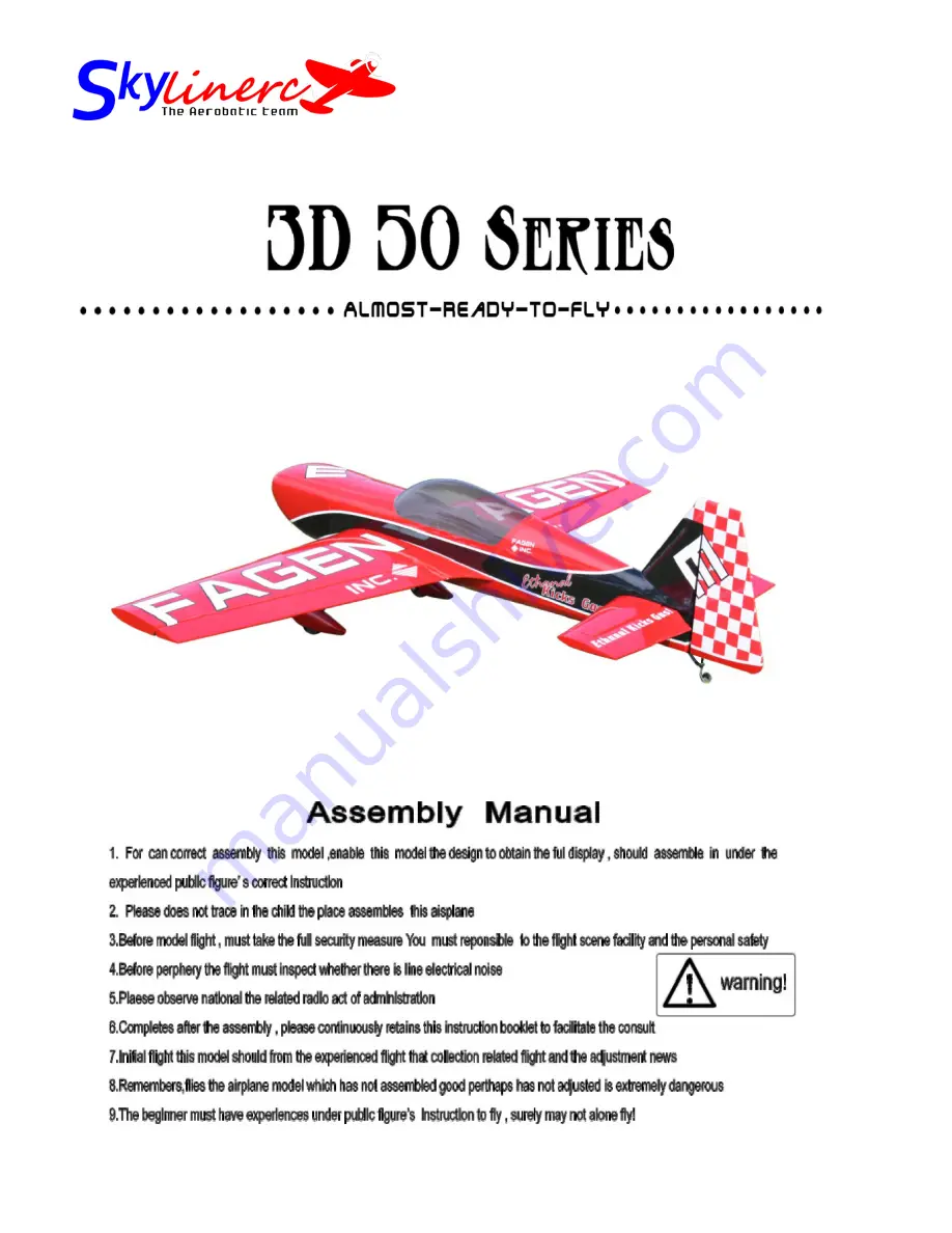 SkyLine DGE540 Assembly Manual Download Page 1