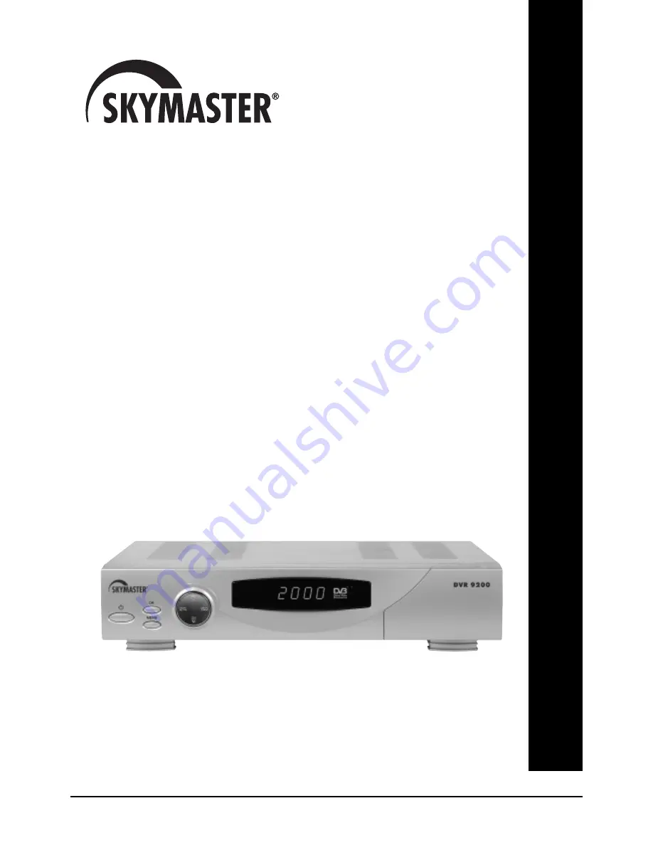 Skymaster DVR 9200 Скачать руководство пользователя страница 1