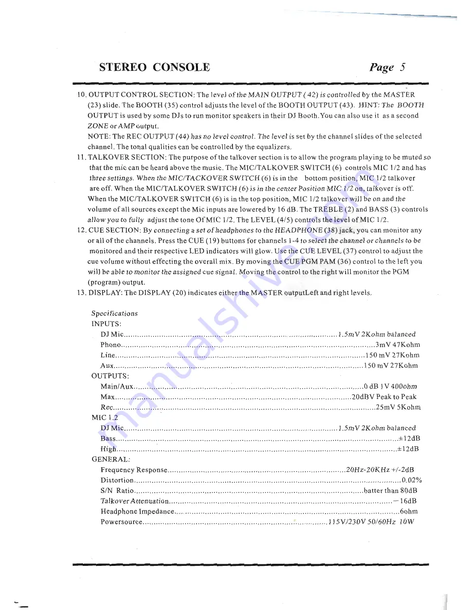 Skytec DJ-325 User Manual Download Page 6