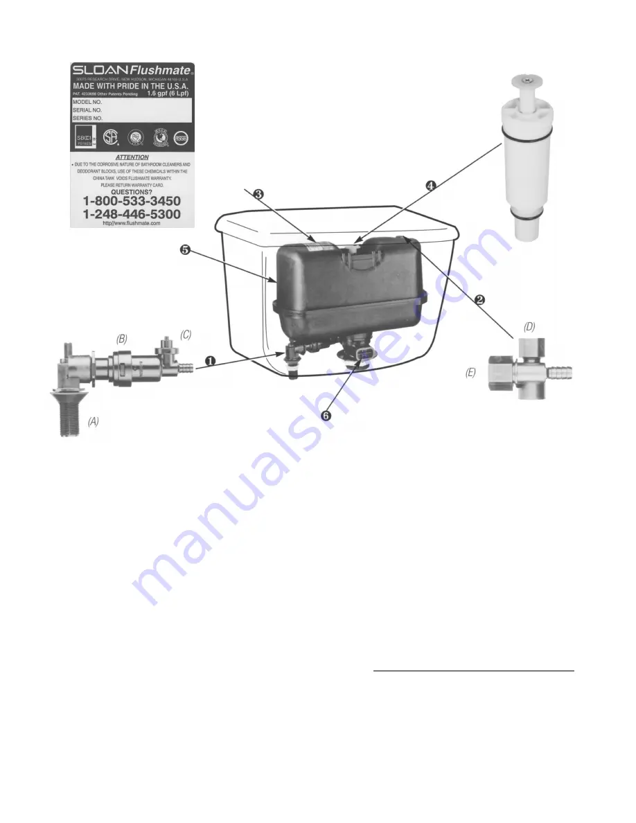 Sloan FLUSHMATE III 503 Series Скачать руководство пользователя страница 2