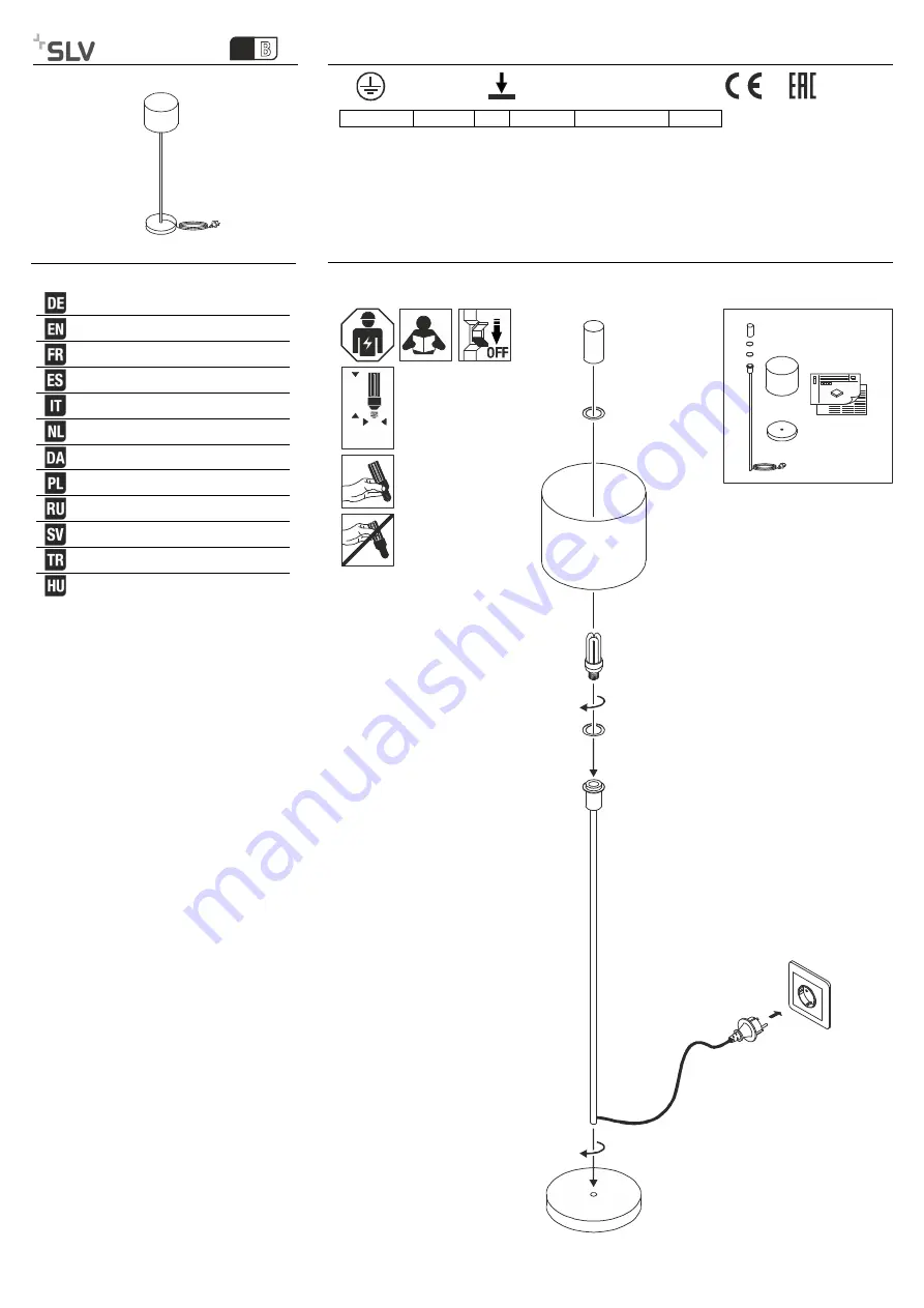 SLV ADEGAN MANILA SL Instruction Manual Download Page 1