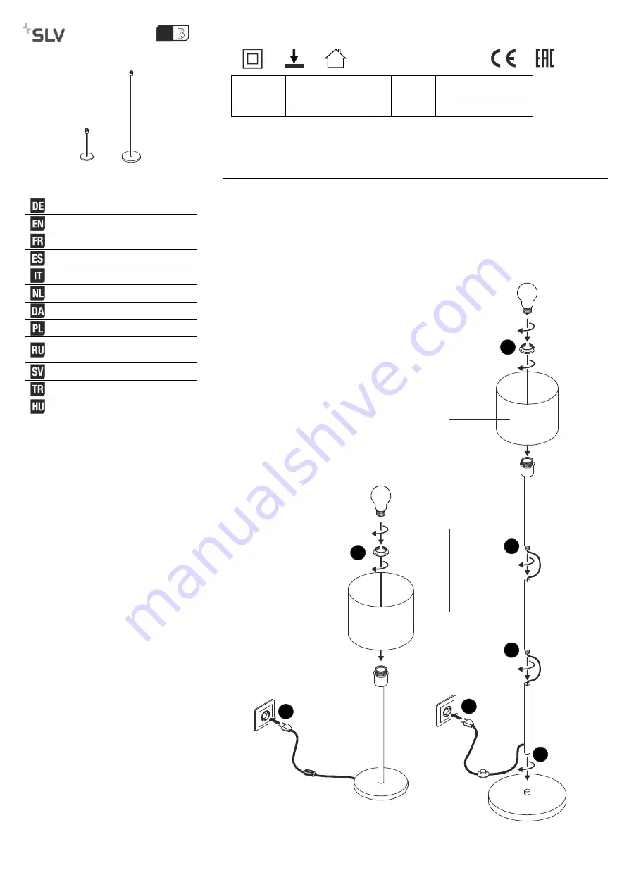 SLV FENDA 155780 85 Instruction Manual Download Page 1