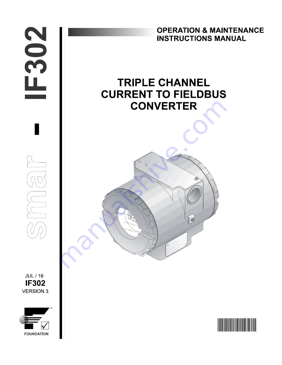 SMAR IF302 Operation, Maintenance & Instruction Manual Download Page 1