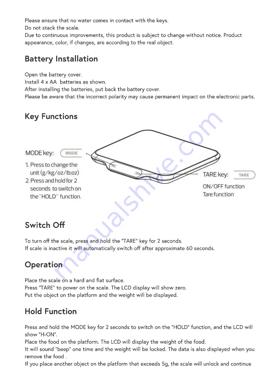 Smart Weigh SW-PL22 User Manual Download Page 2