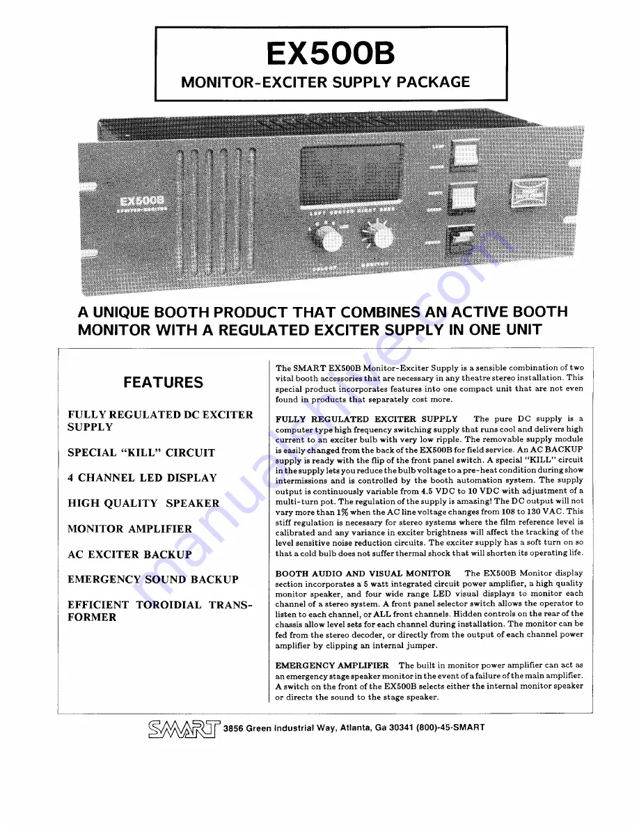 SMART EX500B Installation And Operation Manual Download Page 2