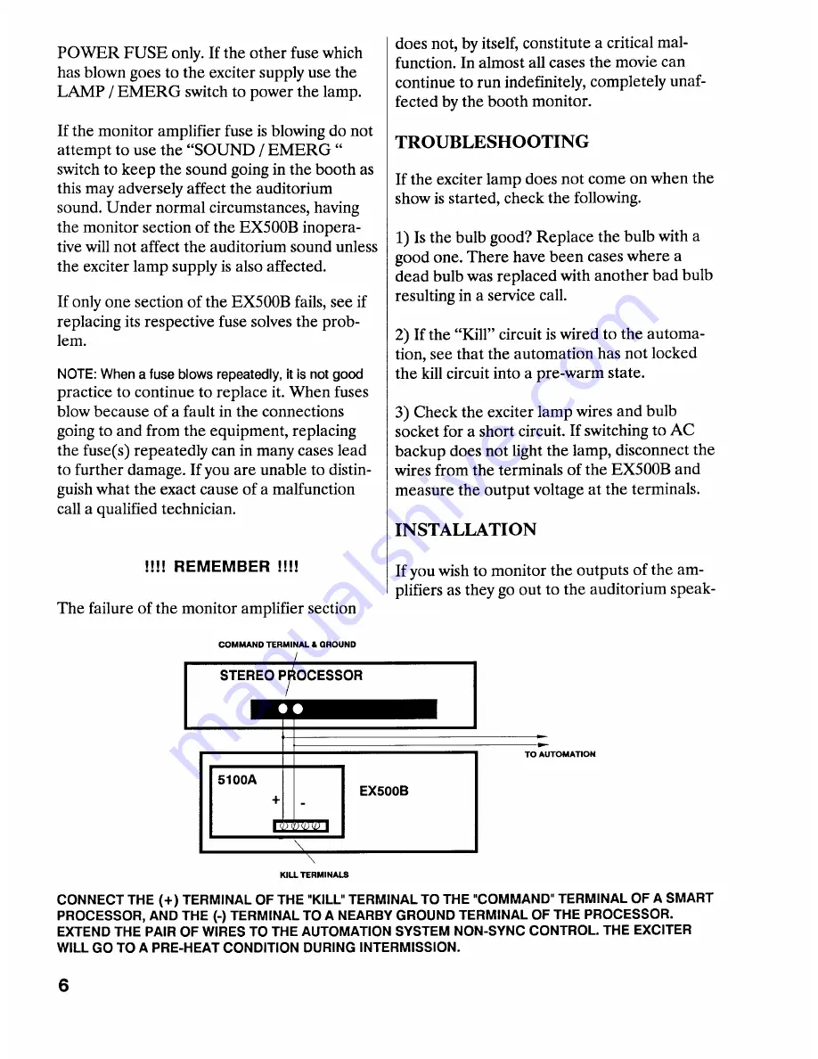 SMART EX500B Installation And Operation Manual Download Page 8