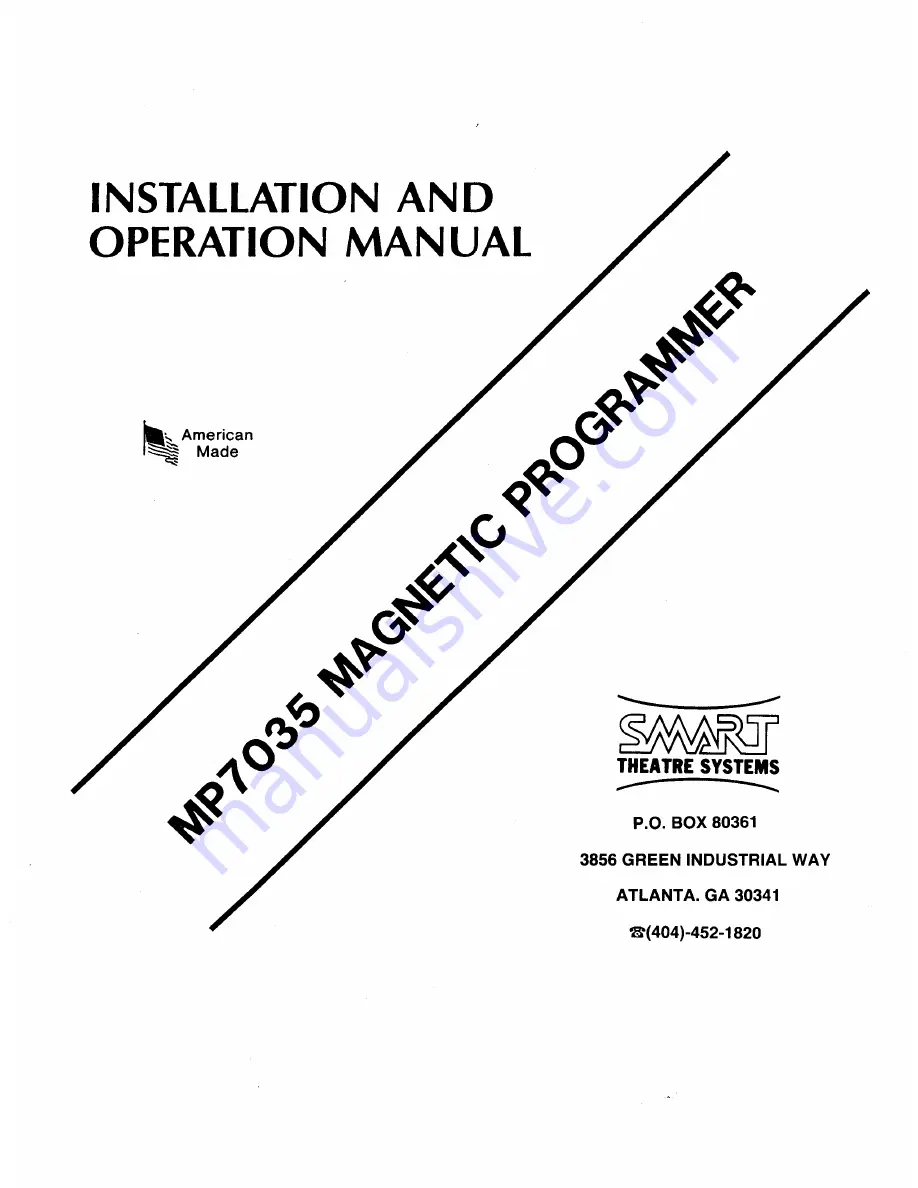 SMART MP7035 Installation And Operation Manual Download Page 1