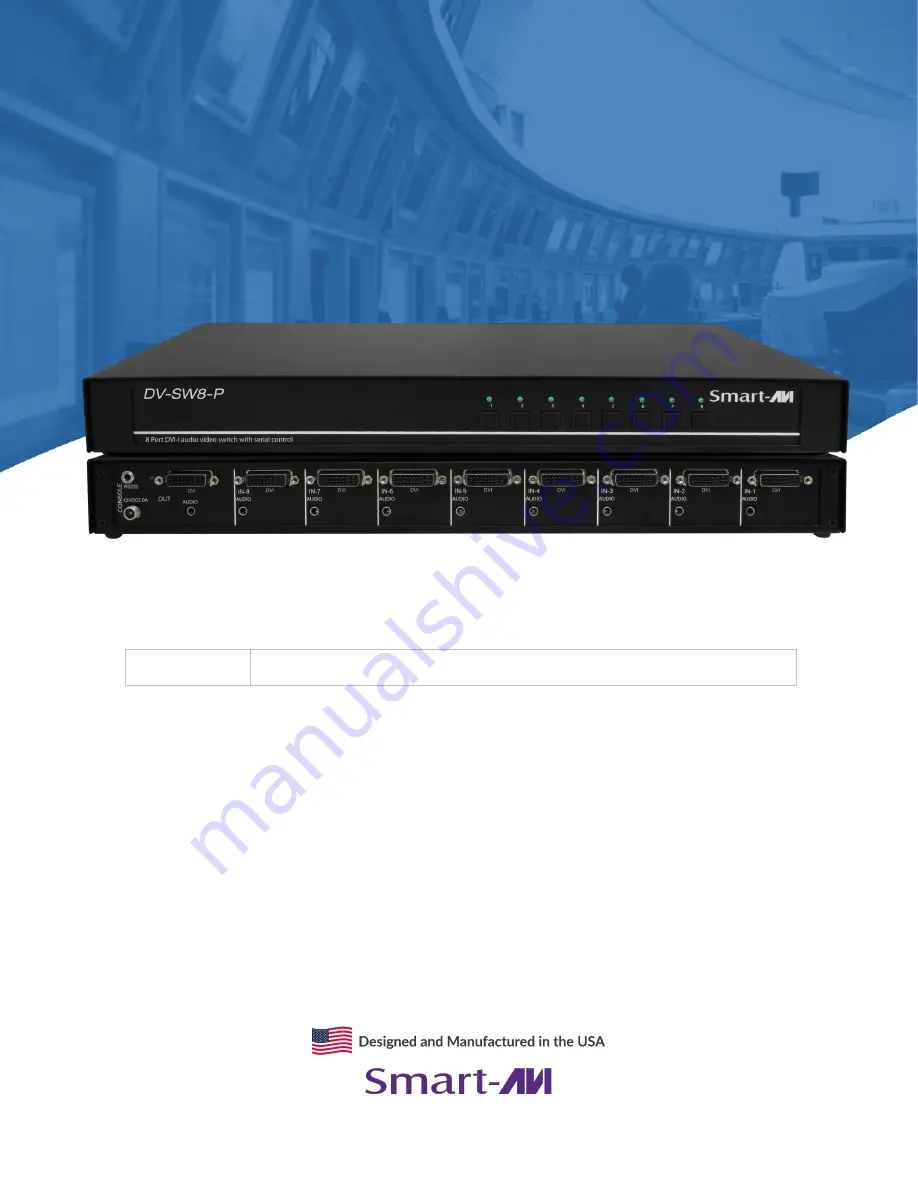 SmartAVI DV-SW8-p User Manual Download Page 1