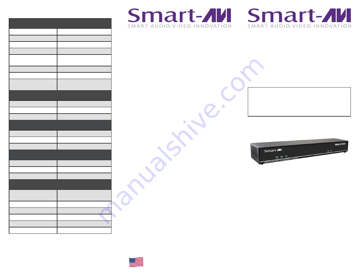 SmartAVI SDX-XT-2P Скачать руководство пользователя страница 1