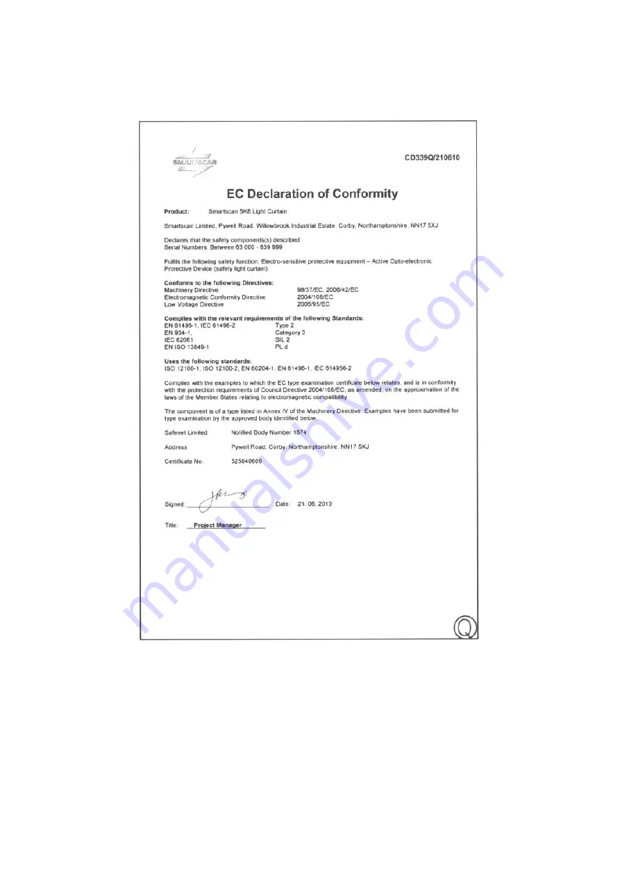 SMARTSCAN 5K8 Series Installation Sheet Download Page 20