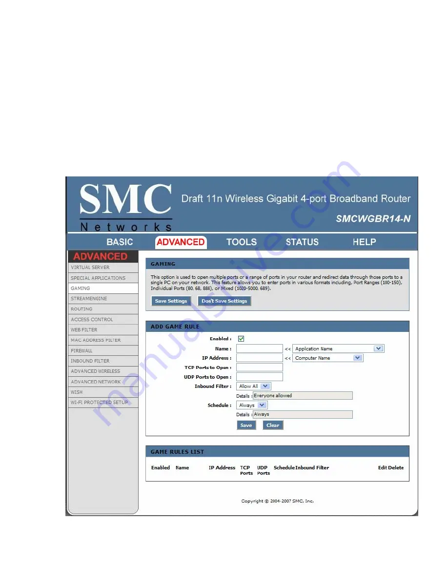 SMC Networks Barricade SMCWGBR14-N User Manual Download Page 36