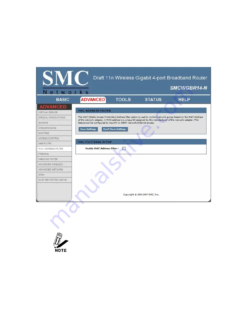 SMC Networks Barricade SMCWGBR14-N User Manual Download Page 50