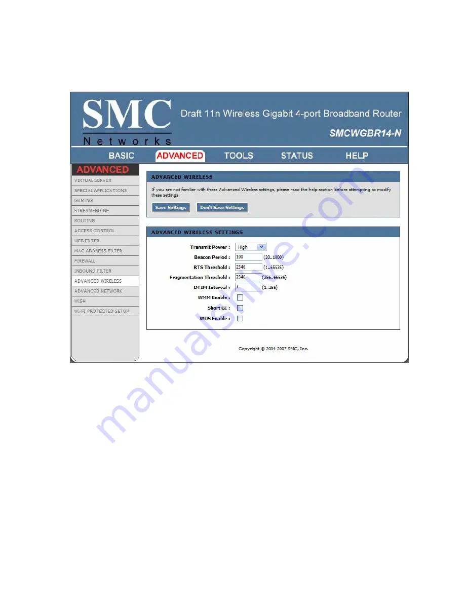 SMC Networks Barricade SMCWGBR14-N User Manual Download Page 61