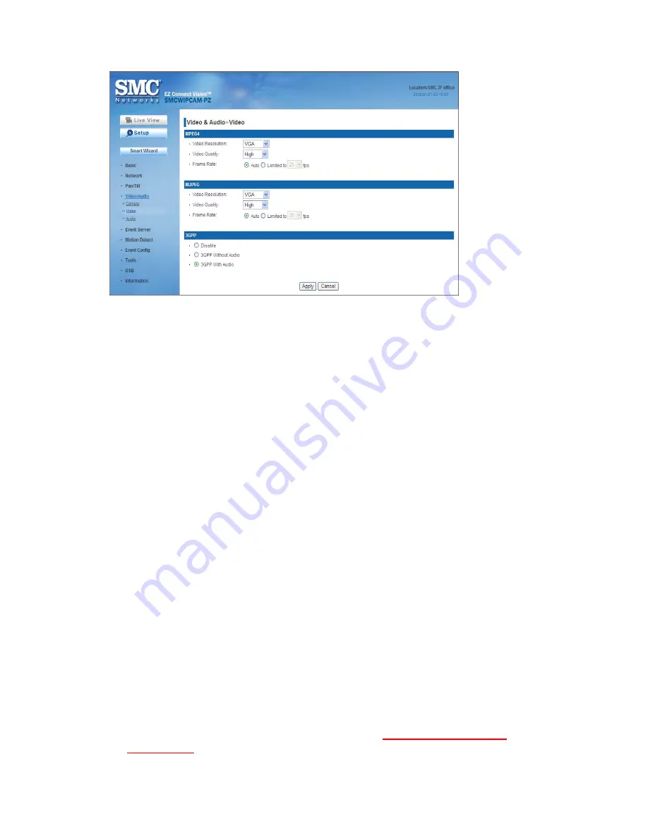 SMC Networks EZ Connect Vision SMCWIPCAM-PZ Manual Download Page 40