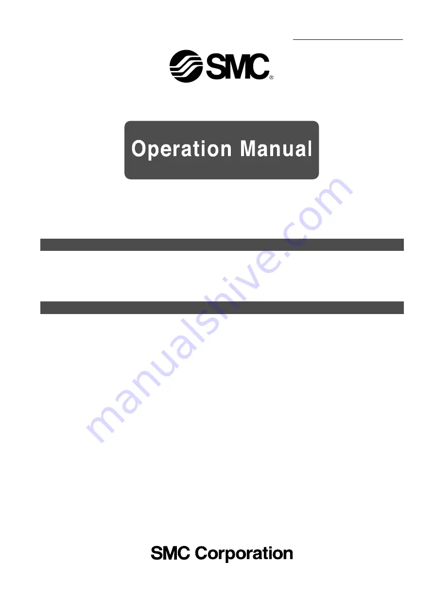 SMC Networks KFG2-F Series Operation Manual Download Page 1