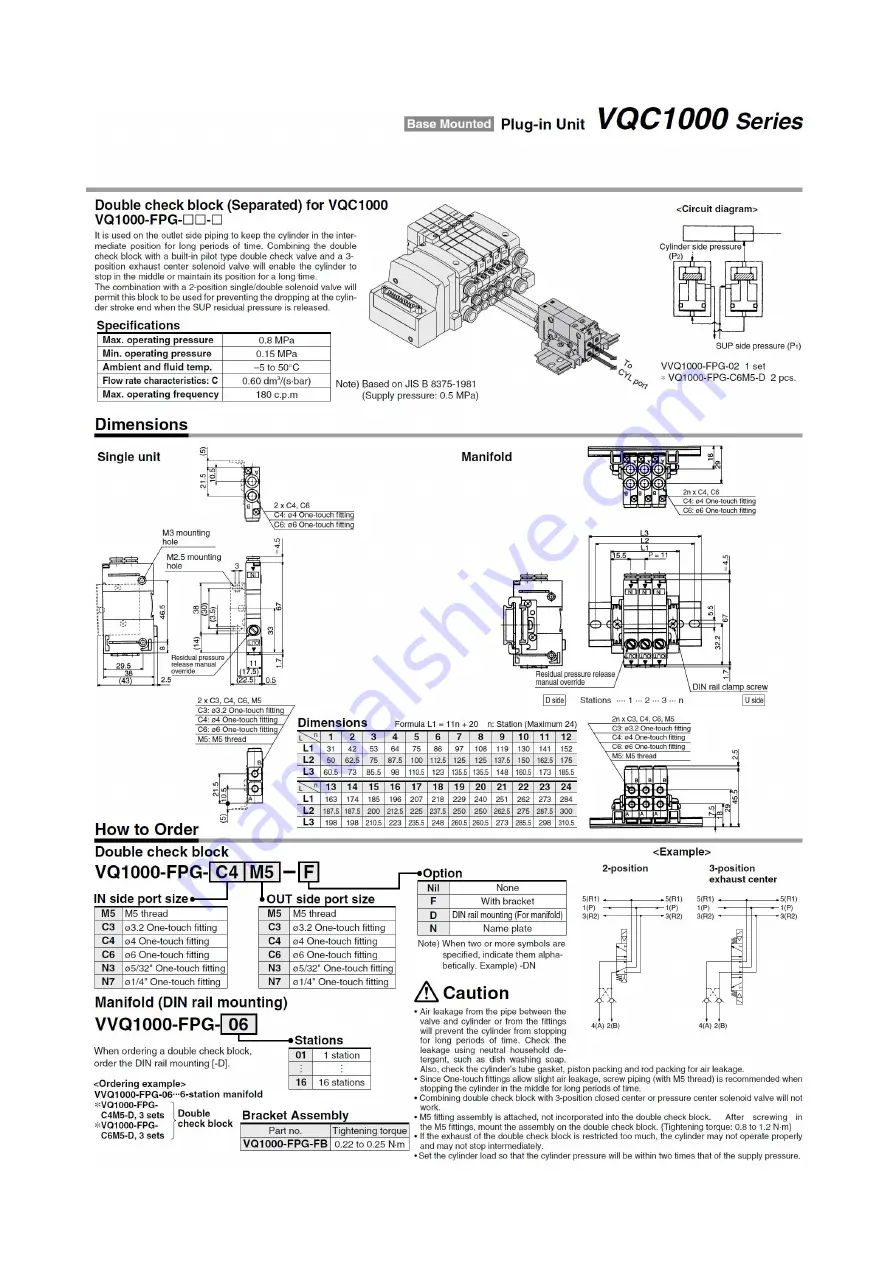 SMC Networks VQC1000 Operation Manual Download Page 28