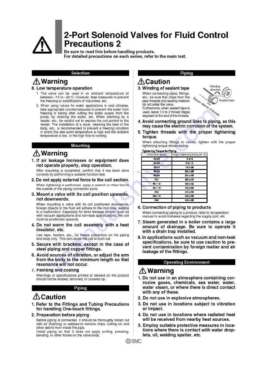 SMC Networks VXP Series Operation Manual Download Page 6