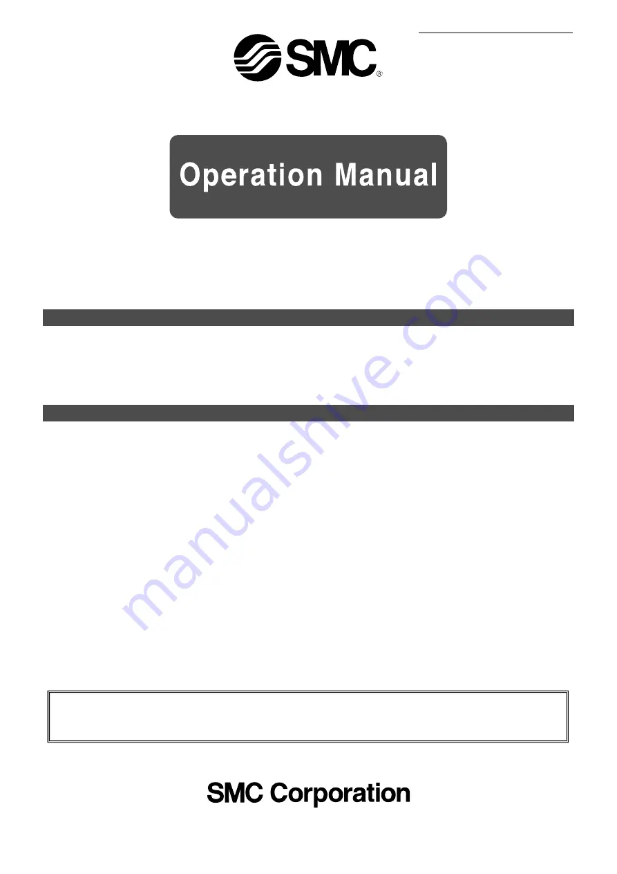 SMC Networks ZXP7 11 X1 Series Operation Manual Download Page 1