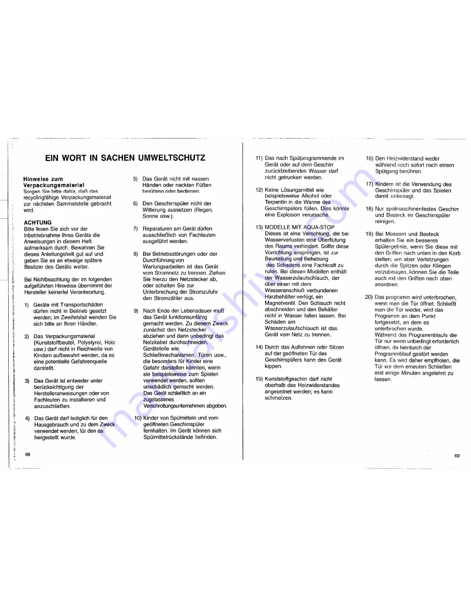 Smeg Dishwasher VG612462 (German) Instructions For Installation And Use Manual Download Page 3