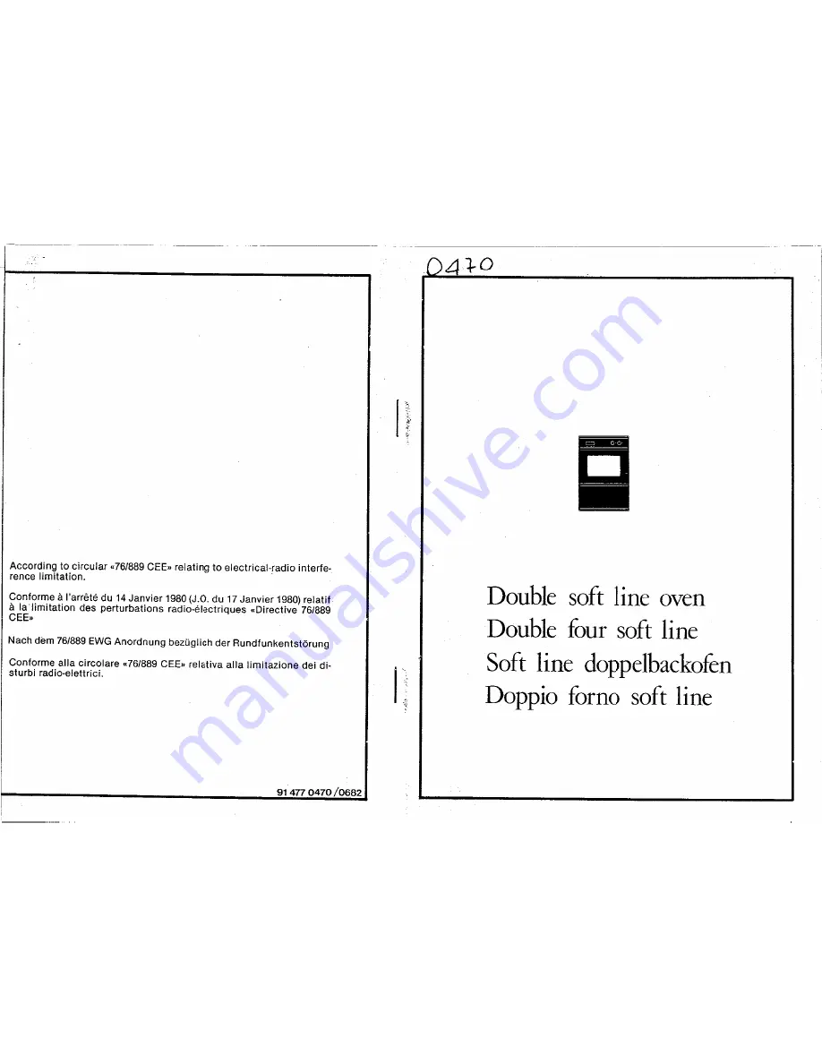 Smeg Double Soft Line Oven 7015PA Product Manual Download Page 1