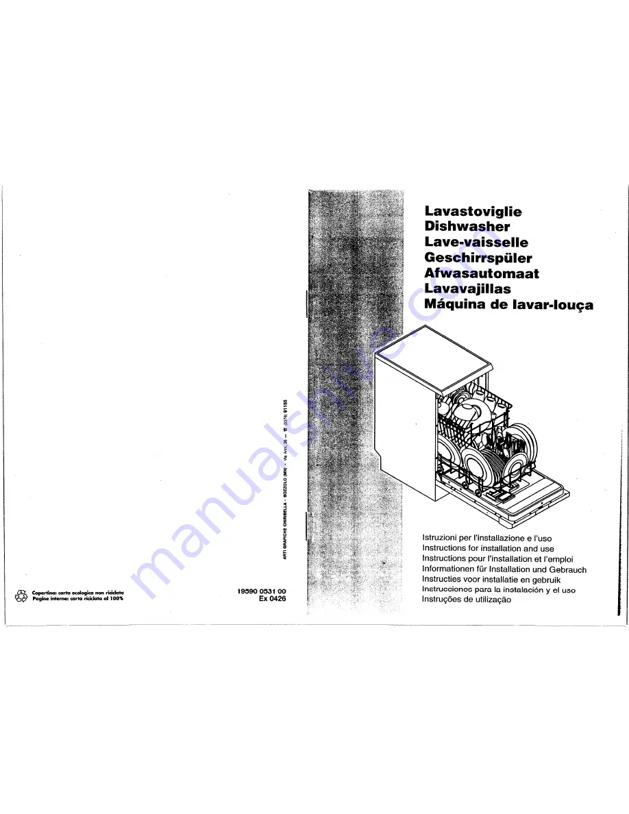 Smeg DW450E Instructions For Installation And Use Manual Download Page 1