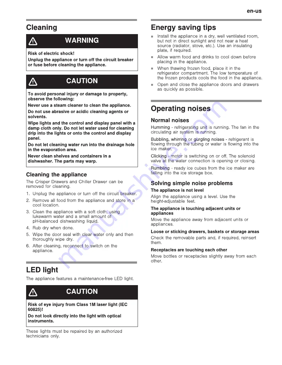 Smeg FQ50UFXE Installation, Use & Care Manual Download Page 19