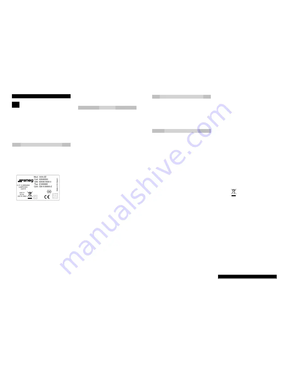 Smeg KSEC61EB Instruction Manual Download Page 5