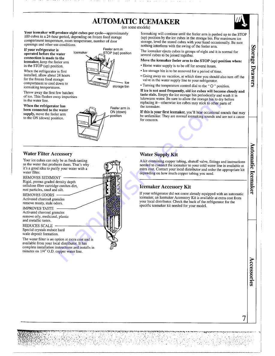 Smeg Refrigerator SRA416TP2 Use And Care & Installation Manual Download Page 7