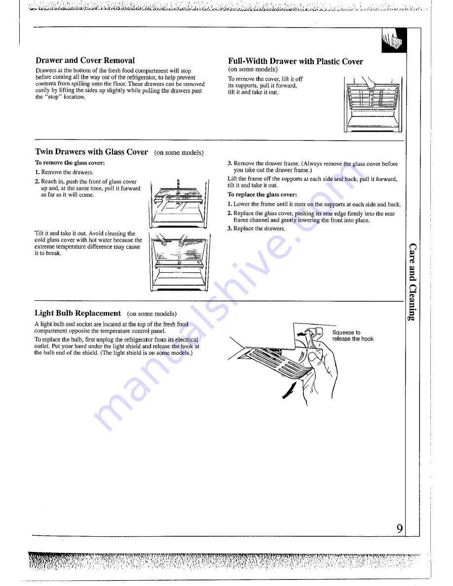 Smeg Refrigerator SRA416TP2 Use And Care & Installation Manual Download Page 9