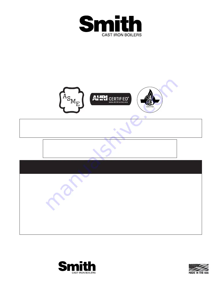 Smith 28HE Series Installation & Operating Instructions Manual Download Page 1