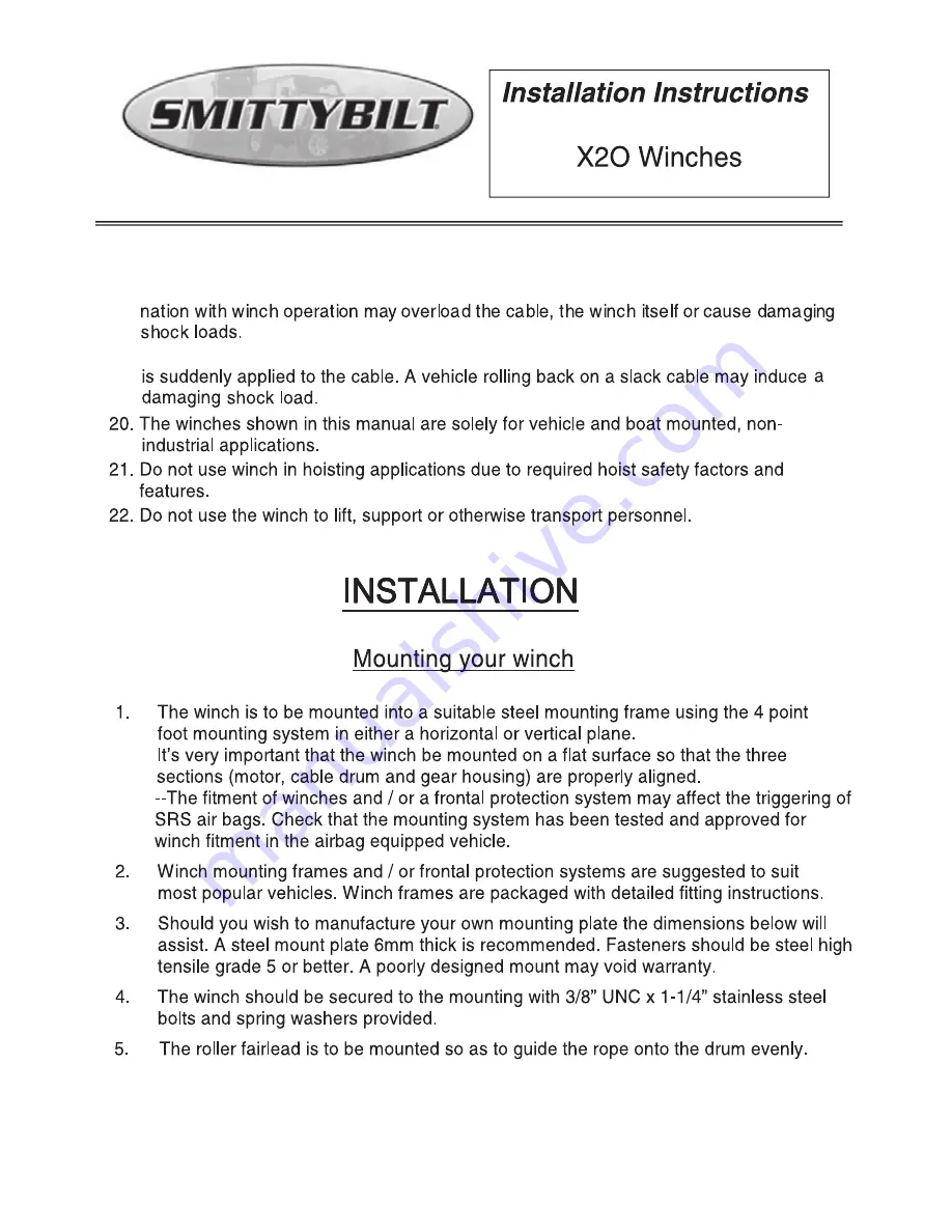 Smittybilt X20 10,000LB Скачать руководство пользователя страница 5