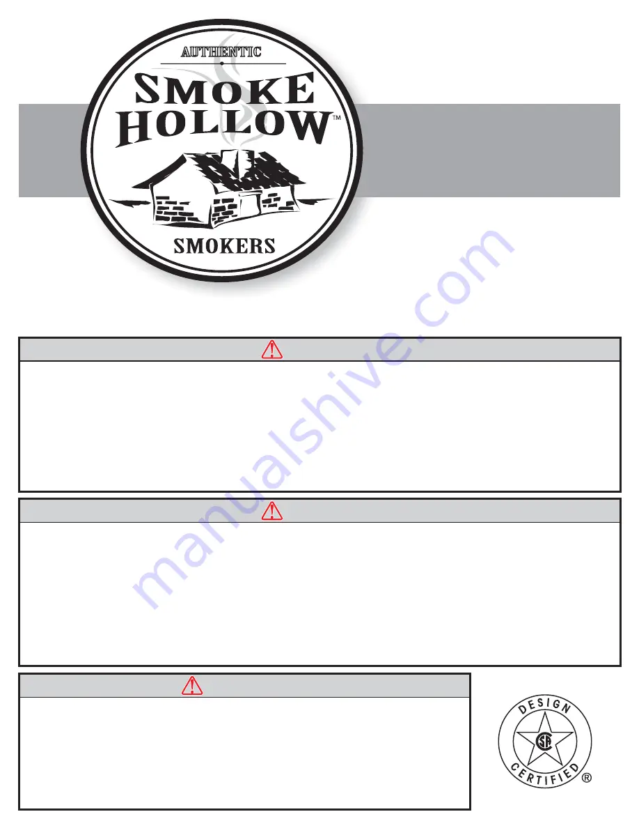 Smoke hollow 34166G Assembly & Operation Download Page 1