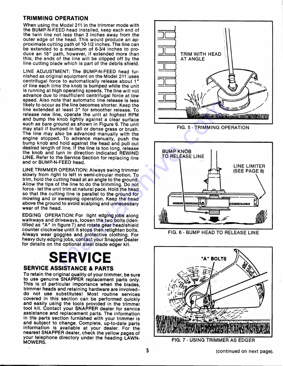 Snapper 211SST Safety Instructions & Operator'S Manual Download Page 5