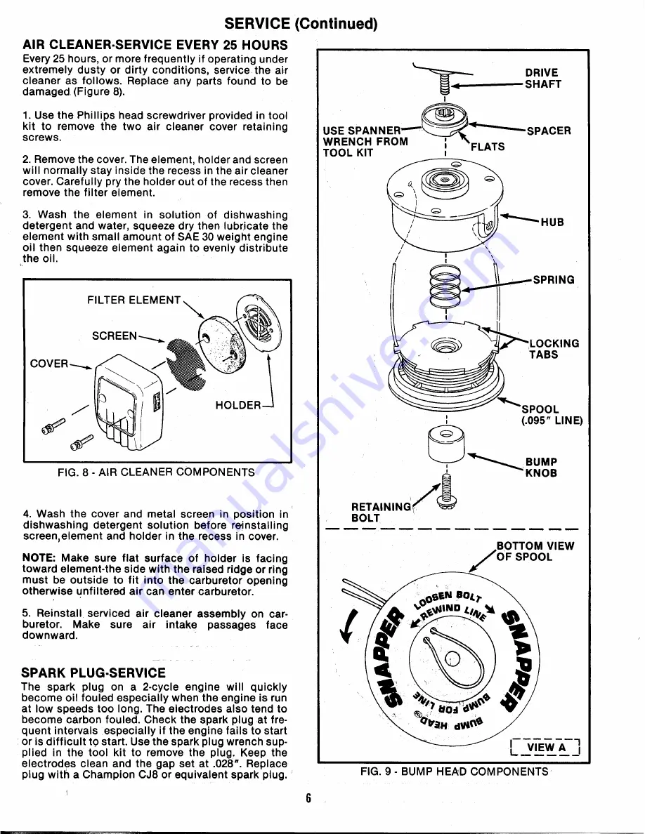 Snapper 211SST Safety Instructions & Operator'S Manual Download Page 6