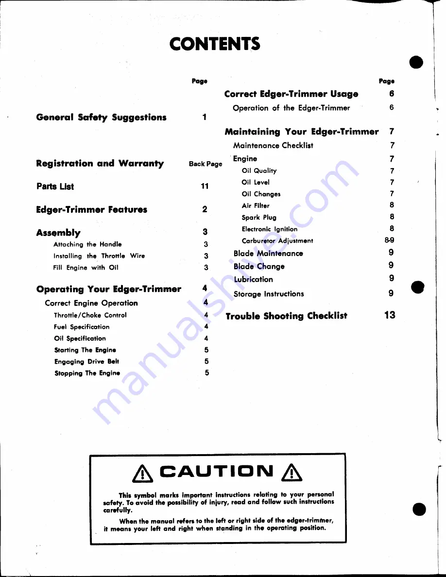 Snapper ET302B Safety Instruction & Operatorrs Manual Download Page 2