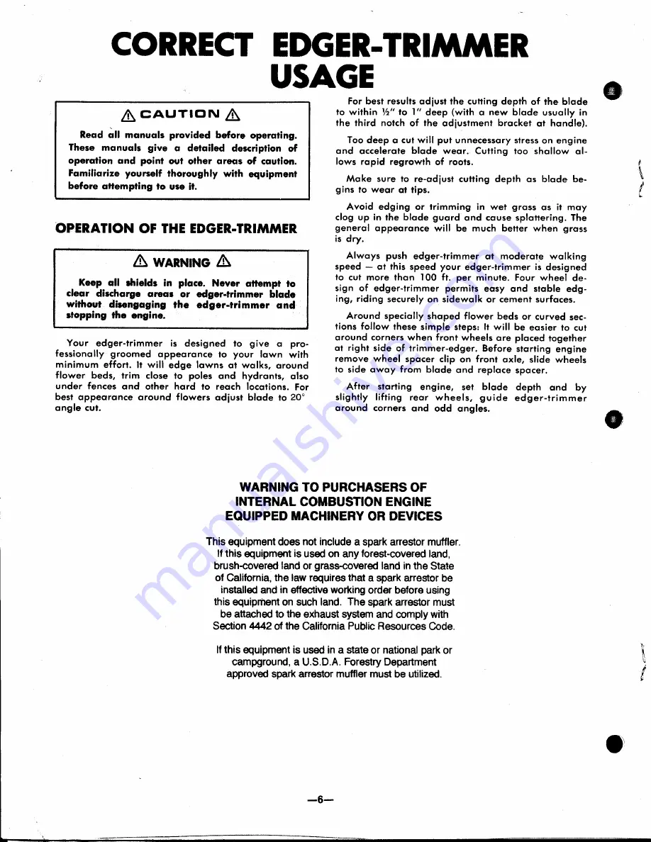 Snapper ET302B Safety Instruction & Operatorrs Manual Download Page 8