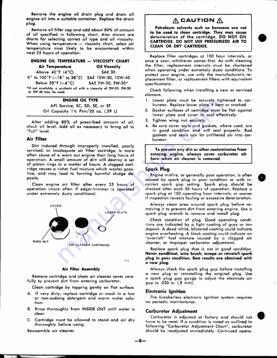 Snapper ET302B Safety Instruction & Operatorrs Manual Download Page 10