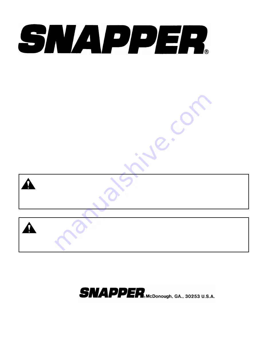 Snapper FRP2167517BV Safety Instructions & Operator'S Manual Download Page 29