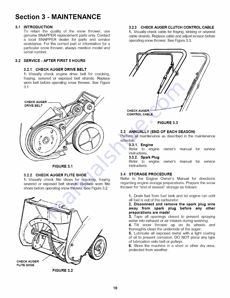 Snapper LE3170R, LE3190R, LE3190E Скачать руководство пользователя страница 10