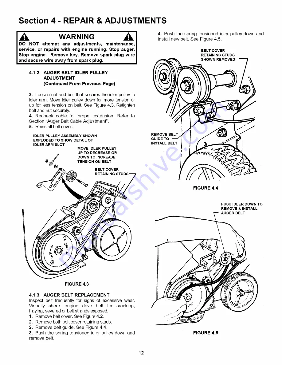 Snapper LE3170R, LE3190R, LE3190E Скачать руководство пользователя страница 12