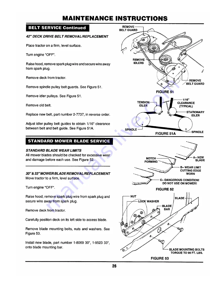 Snapper LT120G30BB Safety Instructions & Operator'S Manual Download Page 26